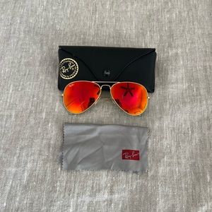 Ray Ban Aviator Red Mirror Sunglasses